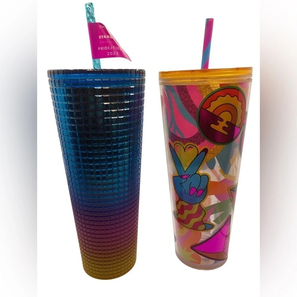 STARBUCKS SET Tim Singleton 2023 Ltd Edition PRIDE Venti Tumbler Cold Cups NWT - Picture 5 of 7